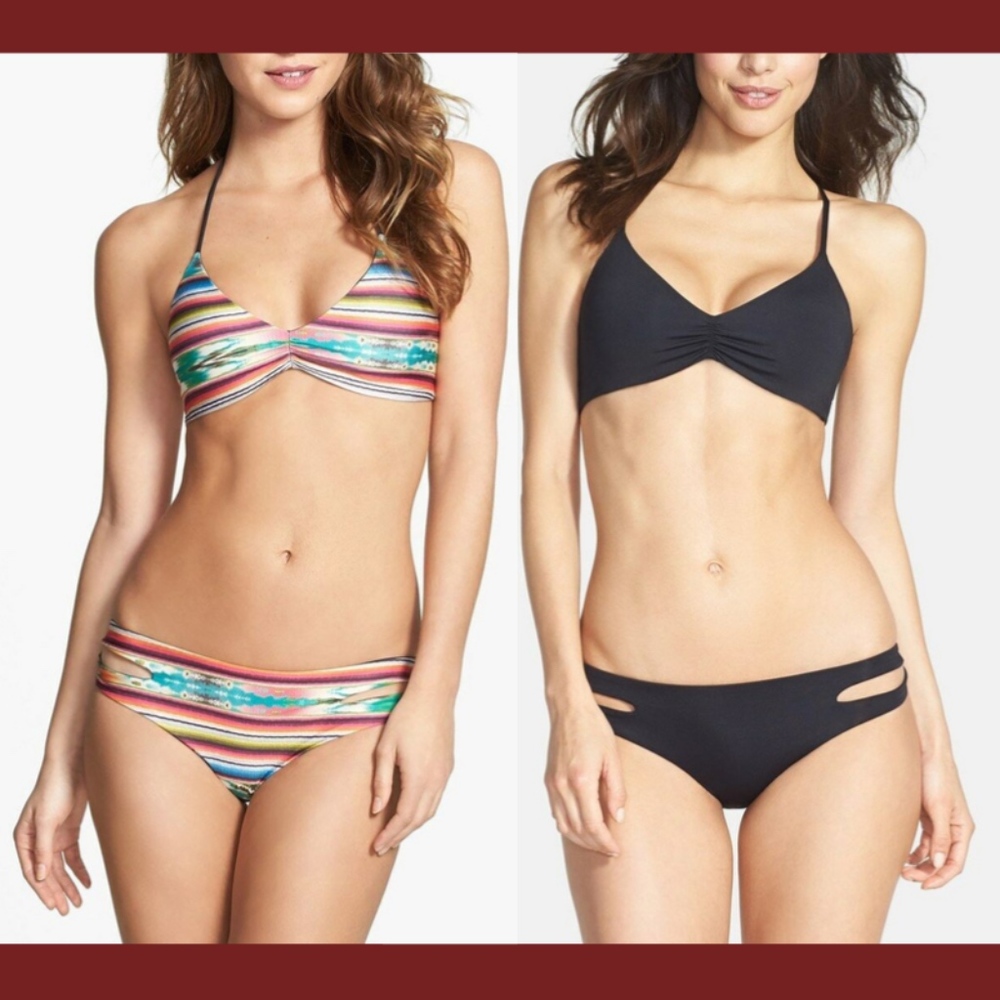 NWT L Space Cozumel Reversible‎ Strappy Bikini Top (XS)+ Estella Bottoms (Small}